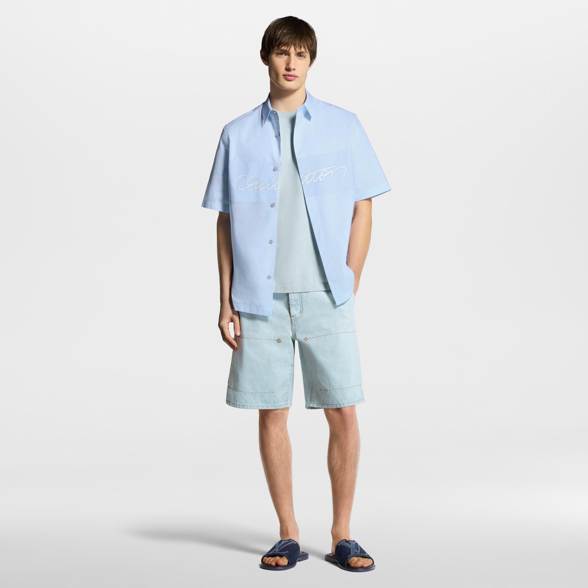 Embroidered Signature Short-Sleeved Shirt - Ready-to-Wear | LOUIS